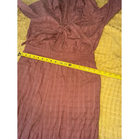 Women’s Fall Winter Jumpsuit Long Sleeve Front Tie Orange Size Large - Picture 11 of 14